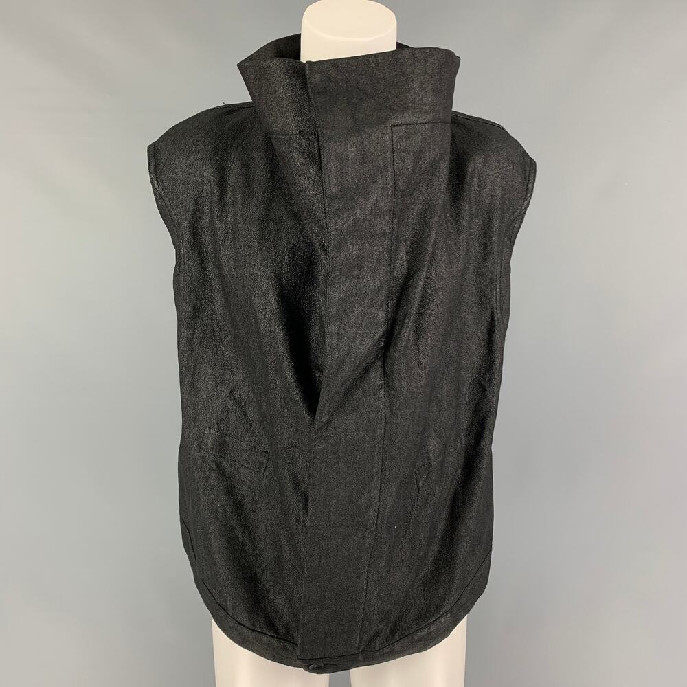 RICK OWENS DRKSHDW Size XS Black Coated Sleeveless Vest